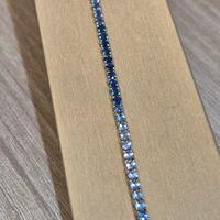 Bracciale Tennis oro bianco e Zaffiri Raimbow 