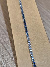 Bracciale Tennis oro bianco e Zaffiri Raimbow 