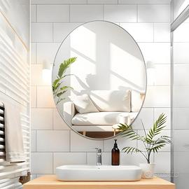 Specchio da bagno ovale, 50 x 40 cm, senza cornice