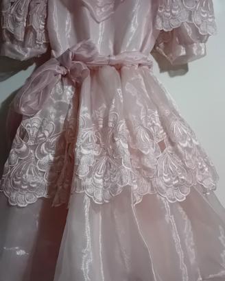 vestito bambina stile principessa rosa