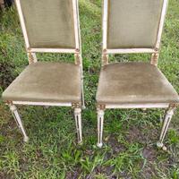 sedie vintage bianco/oro shabby