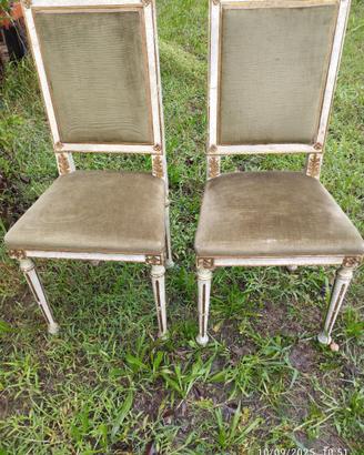 sedie vintage bianco/oro shabby