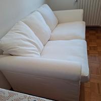 Divano letto 2 posti bianco, sfoderabile