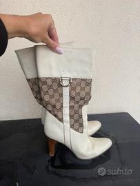 Stivali Gucci Originali Donna – Pelle e Canvas GG