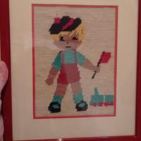 Lotto quadri bambini vintage punto e croce