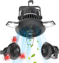 Ventilatore con Luce Ricaricabile con Gancio
