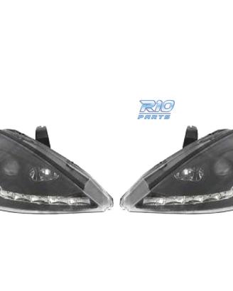 FARI FORD FOCUS 98-01 LUCE DIURNA FONDO NERO