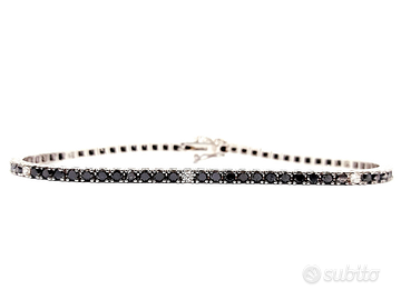 Bracciale Tennis Astralia Oro Bianco Diamanti neri