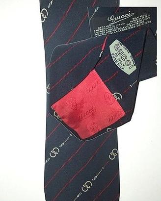 Cravatta Gucci Vintage Blu e Rossa