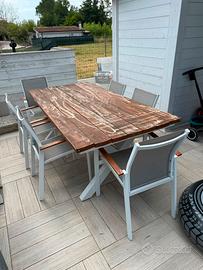 Set Giardino Tavolo Rettangolare con 6 Sedie