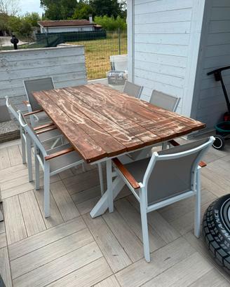 Set Giardino Tavolo Rettangolare con 6 Sedie