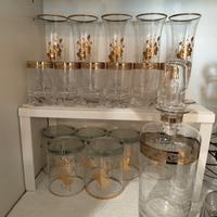 Servizio bicchieri e decanter oro cristallo