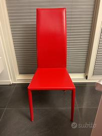SEDIE CUOIO ROSSO CALLIGARIS