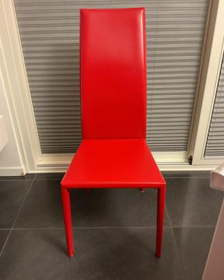 SEDIE CUOIO ROSSO CALLIGARIS