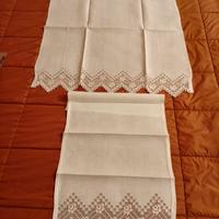 coppia di asciugamani in lino sfilato siciliano 