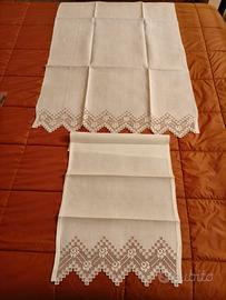 coppia di asciugamani in lino sfilato siciliano 