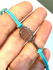 Bracciale con racchetta da tennis in argento