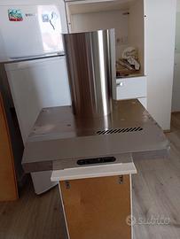 top con piano 4 fuochi inox e cappa