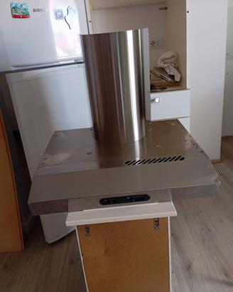 top con piano 4 fuochi inox e cappa