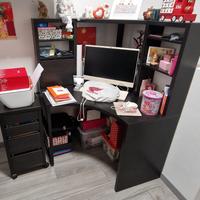Scrivania angolare + cassettiera con rotelle MICKE