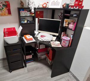 Scrivania angolare + cassettiera con rotelle MICKE