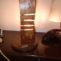 lampada rustica da tronco