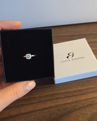 Anello Solitario Argento con Moissanite 1 Ct