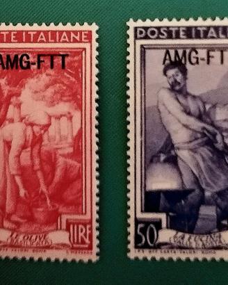 LOTTO 10 FRANCOBOLLI AMG-FTT (TRIESTE) - 1942-1945