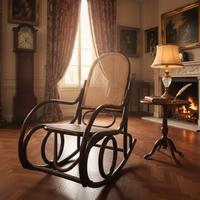 sedia  a dondolo in stile Thonet in legno 