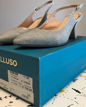 Décolleté slingback Melluso HD134 argento glitter
