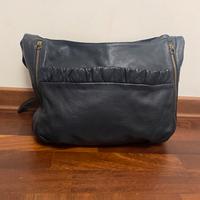 Borsa blu notte vera pelle