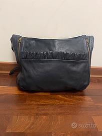 Borsa blu notte vera pelle