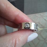 anello acciaio inox e zirconi grandi