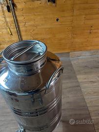 Contenitore olio 50lt Acciao inox con rubinetto