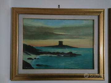 OLIO SU TELA "TORRE DELLA PELOSA" 50X70 M. DESSENA