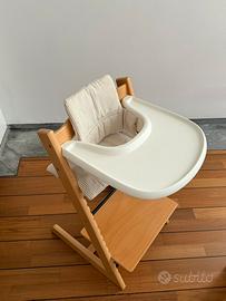 Stokke Tripp Trapp in rovere + Baby Set e cuscini