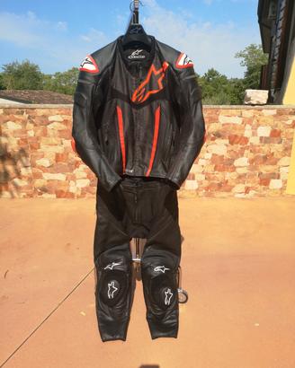 tuta moto 52 divisibile alpinestars in pelle