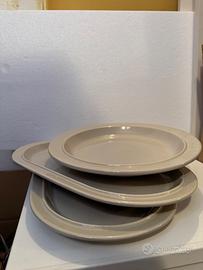 Set piatti da portata in ceramica beige