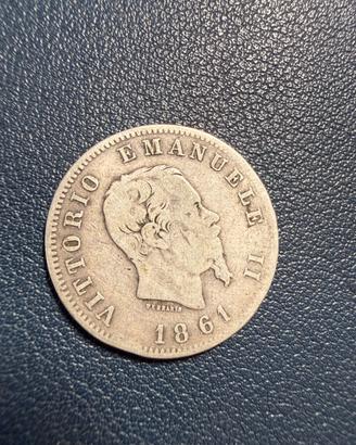 MONETA 1 LIRA ARGENTO 1861