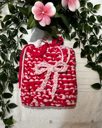 Cover Kobo all’uncinetto rosa con fiocco💗