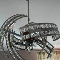 Lampadario acciaio e svarovski