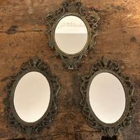 Tre specchi specchietti anni 50 e 60 ottone