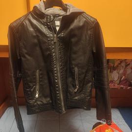 Giubbino ecopelle con pelliccia 