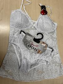 Completo lingeria pizzo bianco