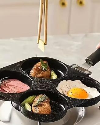 Padella Antiaderente con 4 Fori in Alluminio press