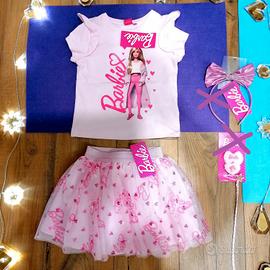 Maglietta Gonna Nuove Barbie Bambina 4 anni