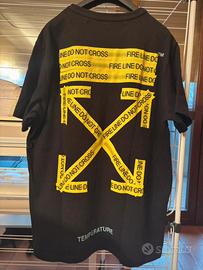 T-Shirt Off-White Do Not Cross Nera