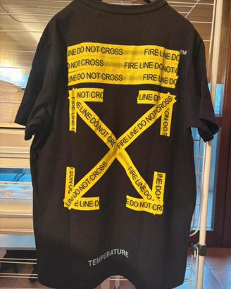 T-Shirt Off-White Do Not Cross Nera