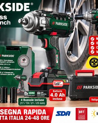 PARKSIDE 20V Avvitatore a Impulsi  con batteria 4a