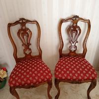 Coppia di sedie, legno massello stile barocchetto